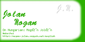 jolan mogan business card